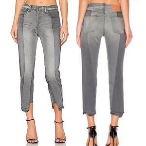 FRAME Denim | Nouveau Le Mix Jean In Gris Mix - Edgy - Chic - Crop - Fray